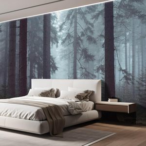 Custom On-Demand Foggy Pine Forest Peel Stick Wallpaper Floral extraíble Mural de pared para cocina dormitorio decoración del hogar sin impuestos - Product Image 1