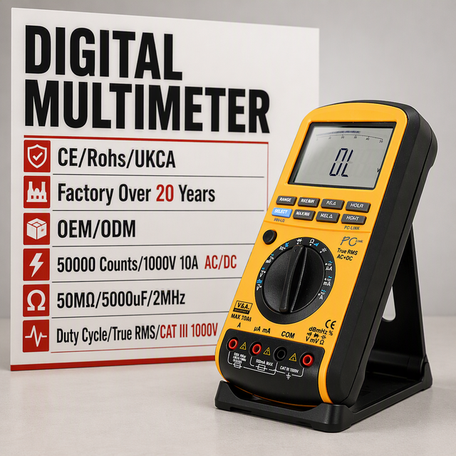V&A VA38 50000 Count Multimeter Digital LCD with Analog Bar Display True RMS Auto Range CAT III 1000V USB Infrared 5-Digit