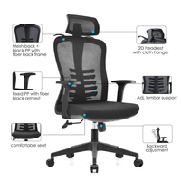 Chaise de bureau ergonomique pivotante en maille noire avec support lombaire réglable et accoudoirs fixes – Confort optimal – Fabrication chinoise