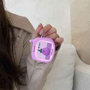 Designer d'aubergine de dessin animé 3D amusant pour <span class=keywords><strong>AirPods</strong></span> 3 1 2 Pro housse antichoc en Silicone souple pour étui pour écouteurs sans fil Airpod Pro - Product Image 3