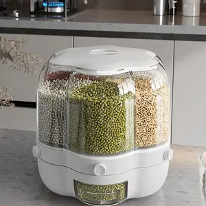 Cozinha hermética Dry Food beans bins construído em arroz dispensador cajas y contenedores para extra grande arroz dispensador 20kg