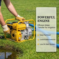 Pompe à eau mobile à essence pour l'irrigation agricole, pompe à eau à essence 7HP pour l'irrigation agricole