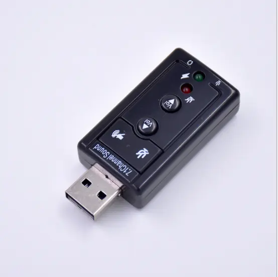 SHTAO Noir Durable léger Plug & Play USB 2.0 à 3D pour Micro Haut-Parleur Casque Audio Adaptateur de Carte Son 5.1 canaux pour Ordinateur Portable PC