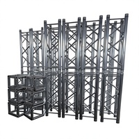 Structure de scène portable en treillis peint, couleur noire, 290x290, pour événements, concerts, mariages, et support de décoration.