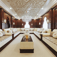 Ensemble de canapé arabe blanc de haute qualité Majlis canapé en forme de U pour salon mobilier moderne et luxueux