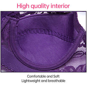 <span class=keywords><strong>Soutien</strong></span>-<span class=keywords><strong>gorge</strong></span> ajustable confortable à bonnets push-up ultra-fins et grande taille avec dentelle florale pour femme – Ventes Flash - Product Image 6