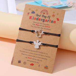 Pulseras <span class=keywords><strong>de</strong></span> cuerda <span class=keywords><strong>de</strong></span> ángulo personalizadas, pulsera <span class=keywords><strong>de</strong></span> acero inoxidable estilo Angel Academy para madre e hija - Product Image 2