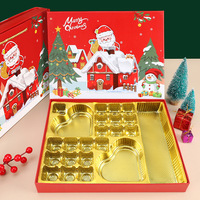 Individuell Bedruckte Weihnachtsbaum-Design Schokoladengeschenkbox mit Herausnehmbarem Einsatz für Feiertagspartys Süßigkeiten Leckereien Geschenkverpackung