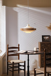 北欧现代天花板吊灯灯具单线木吊灯厨房岛餐桌床边餐厅 - Product Image 4