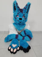 Tête de Fursuit de renard bleu de dessin animé personnalisée pour la marche, la danse et l'interaction avec les clients