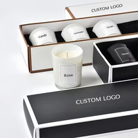 Ensemble de décoration d'intérieur de luxe avec emballage personnalisé, boîte cadeau de 4 pièces, bougies parfumées en cire de soja faites à la main pour les fêtes de Diwali