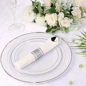 Hochleistungs-Großhandel Party und Hochzeit gebrauchter Teller klassischer kunststoffrandplatte runder Teller elegant Abendessen Teller