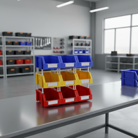 Contenedor de Almacenamiento Industrial Resistente, Apilable, Antiestático, ESD Seguro, Ahorra Espacio, Duradero, para Logística y Circulación de Mercancías