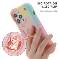 Étui de téléphone magnétique en silicone véritable imperméable anti-chute 3-en-1 robuste Rainbow pour 15 Pro Max
