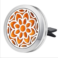 P-97 Nouveau diffuseur de parfum pour voiture en acier inoxydable de 30 mm, diffuseur d'aromathérapie, clip de ventilation en alliage solide avec 1 tampon inclus