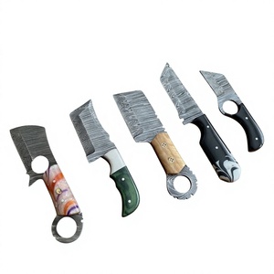 Couteau de chasse et de survie à lame fixe mini, en acier Damas artisanal, pointe tombante, manche en bois, qualité industrielle, pour revendeurs OEM 58/60 - Product Image 1