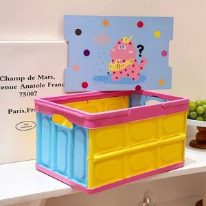 Foldable Outdoor <b>Storage</b> <b>Box</b> 20L-30L Rectangle With Cat Design For Camping Picnic <b>Trunk</b> Organizer - Product Image 2