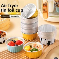 Gobelets à dessert jetables en aluminium doré de haute qualité, écologiques, avec couvercle en PET de 125 ml, pour les fêtes, vente en gros