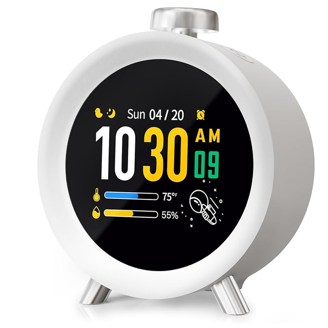 APP Control Smart Alarm Clock for Kids 10 White Noise Sounds, Sleep Trainer, Time Management Tool, Weather Display
