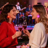Boucles d'oreilles pendantes en forme de cœur en plastique LED alimentées par piles 2026 pour lumière rouge et rose, cadeau de Saint-Valentin, de mariage ou d'anniversaire