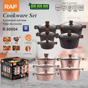 Juego de Ollas RAF Antiadherentes con Tapas de Vidrio, Cuerpo de Aluminio, Compatible con Estufas de Gas e Inducción R.80004 RAF Cookwar - Product Image 6