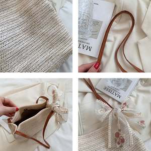 Bolsos de Paja con Logotipo Personalizado de Moda al por Mayor 2023, Bolsos de Playa de Verano, Bolso de Playa de Ratán para Mujer - Product Image 4