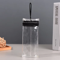Sac de rangement pour pinceaux cosmétiques en PVC portable de voyage personnalisé ensemble de pinceaux de maquillage transparents porte-cylindre porte-stylo marqueur