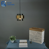 Lampe suspendue LED de haute qualité en fer gris, verre, blanc chaud 3500K, 1500LM, pour chambre à coucher, salon, avec interrupteur