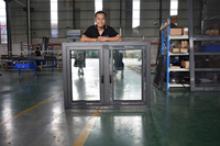 Ventana Corredera Doble de Vidrio Moderna CBMmart para Oficina o Dormitorio, Ventanas Correderas de Aluminio con Diseño Gráfico para Balcón u Oficina