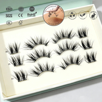 Vente en gros de cils sans colle à bande complète, demi-bande pré-collée, faux cils auto-adhésifs, fournisseur de cils sans colle