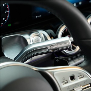 SNBLO Pegatinas para el Interior del Coche, Palanca de Cambios, Limpiaparabrisas, Control de Crucero, Textura de Fibra de Carbono Plateada, Juego de 5 Piezas para Mercedes Benz - Product Image 2