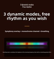 Bande lumineuse LED RGB portable, contrôle du son de la musique, support pour casque, casque de jeu, écouteurs, marque Yanjin, matériau ABS, bureau