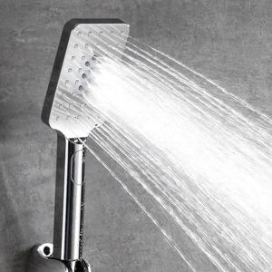 Large <strong>Rectangular</strong> Handheld Shower <strong>Head</strong> with Rain Spray Pattern Polished Plastic Pressurized Large Water Outlet for Bathrooms - Product Image 4