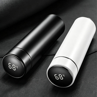 Bouteille d'eau intelligente haute performance de 500 ml avec affichage numérique de la température LED, thermos en acier inoxydable à isolation sous vide pour le camping