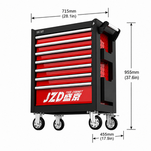 Chariot Modulaire Roulant Robuste en Acier pour Rangement d'Atelier, Établi, <span class=keywords><strong>Garage</strong></span>, Meuble à Outils avec 7 Tiroirs de Haute Qualité - Product Image 2