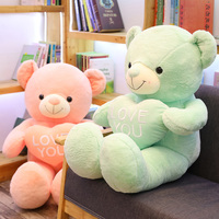 Jouets animaux Ours en peluche avec coeur Ours en peluche Love You Soft Companion Doll Cadeaux de la Saint-Valentin Peluche unisexe Teddybear/