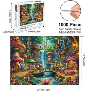 Puzzle per Adulti 1000 Pezzi, <span class=keywords><strong>Casetta</strong></span> dei Funghi della Terra delle Fate, Puzzle Colorato della <span class=keywords><strong>Casetta</strong></span> delle Fate, Sfida Familiare - Product Image 3