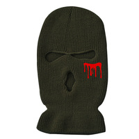 Nouveau design – Cagoule tricotée unisexe à trois trous en 100 % acrylique, style image, pour Halloween, hiver, ski, pêche et usage quotidien