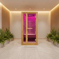 Salle de sauna infrarouge moderne pour 1 personne avec une puissance de 6 kW et un panneau de commande informatique doté d'une fonction infrarouge lointain