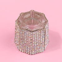 Nouvelle tasse en cristal d'ongle avec diamant brosse stylo lavage verre tasse cils sourcils teinture mélange tasse plat manucure outil