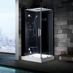 AFFINARE Cabine de <span class=keywords><strong>douche</strong></span> carrée en acrylique noir de 1 mètre avec charnière et cadre en aluminium, pour salle de bain domestique, idéale pour la vapeur - Product Image 6