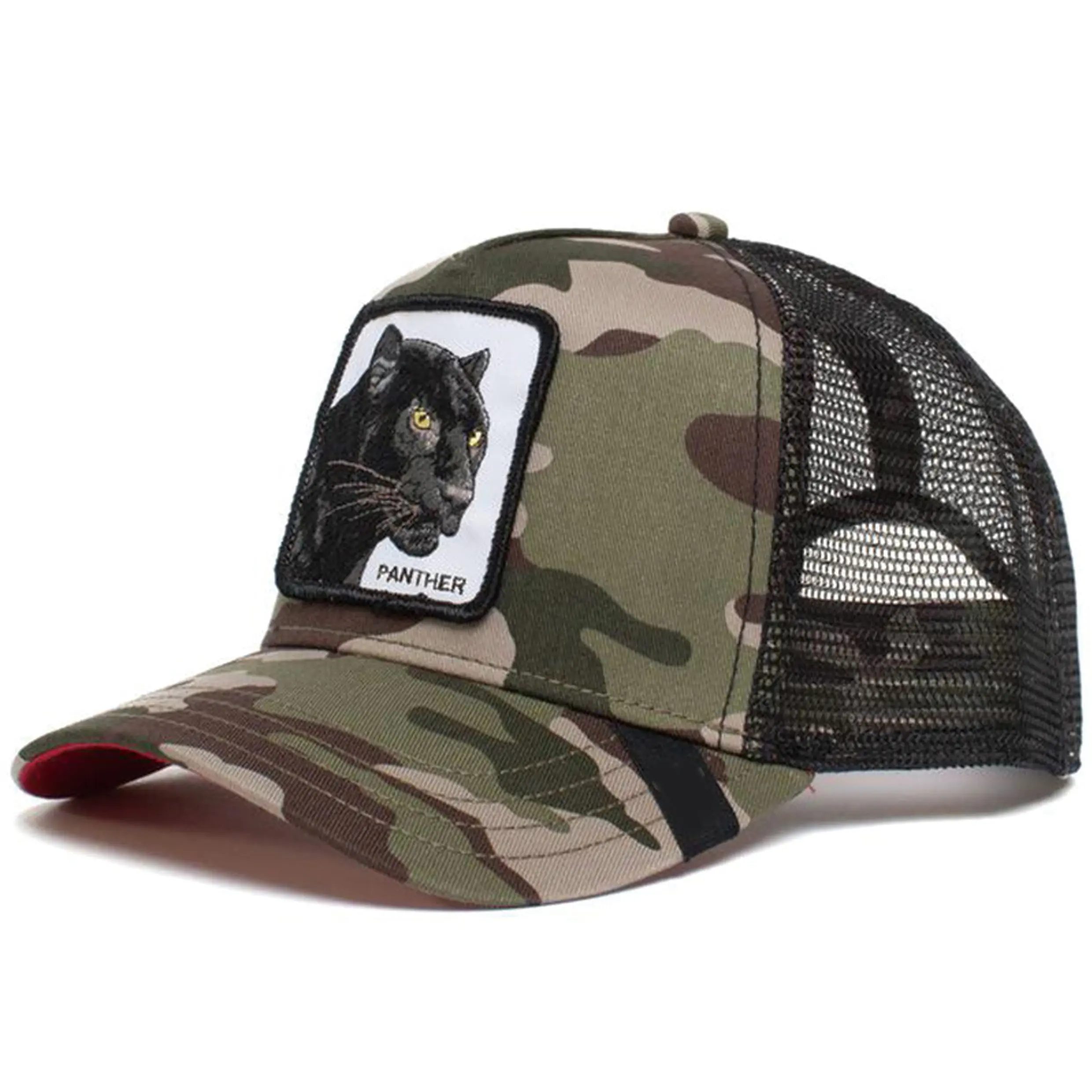 Moda recién llegados Gorras bordado Animal parche gorra de béisbol con sombrero de malla logotipo personalizado gorra de camionero gorras