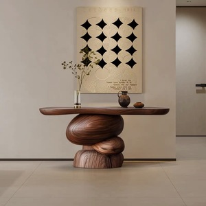 Mesa de centro de esquina estilo granja mesa de centro de madera natural negra minimalista moderna para muebles de sala de estar del hogar - Product Image 2