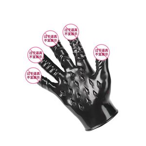 Gants Wolf Fang noirs en caoutchouc souple, manchons de massage pour les doigts, pour adultes, usage romantique, sensation de toucher réel - Product Image 5