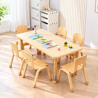 Ensemble table et chaises de maternelle, mobilier éducatif pour salle de classe, garderie, centre d'apprentissage Reggio, espace de développement créatif