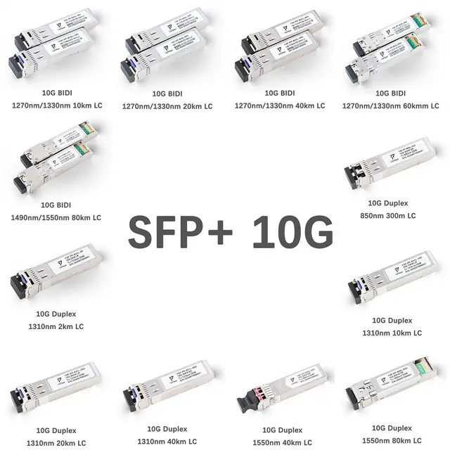 SFP 10g bidi 10km 20km 40km 60km 70km 80km 100km 1270/1330nm 1490/1550nm SF SM LC thu phát sợi quang Simplex SFP bidi 10g