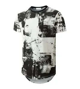 Camiseta de manga corta de algodón orgánico unisex, ropa informal de edición limitada, diseño desgastado rugoso, dobladillo curvo, Logo impreso de silicona - Product Image 1