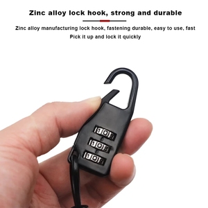 RIDERACE Mini candado para casco de bicicleta, candado de 4 dígitos con contraseña, candado de Cable para bicicleta de montaña, motocicleta, combinación <span class=keywords><strong>antirrobo</strong></span>, candado de seguridad - Product Image 2