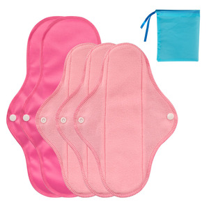 Juego de Toallas Sanitarias Reutilizables de Forro Polar Rosa Personalizadas, Toalla Menstrual Lavable Reutilizable, Toalla Sanitaria de Algodón Reutilizable - Product Image 1