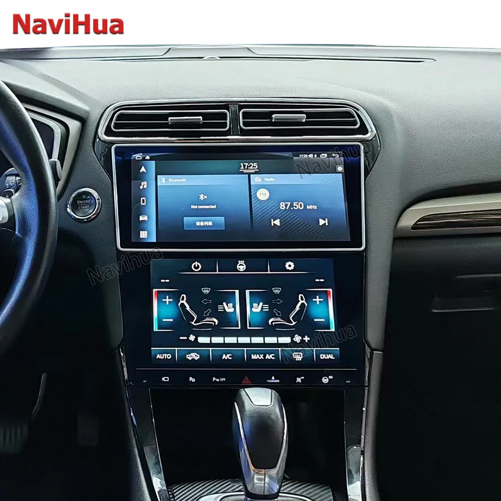 NaviHua 10.33'' Android Tela de toque + 9'' Tela AC Painel para Ford Mondeo 2013 2019 Painel de Carro reprodutor multimídia estéreo